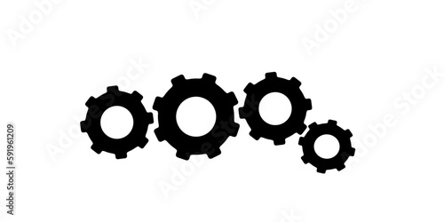Gear icon settings on white background