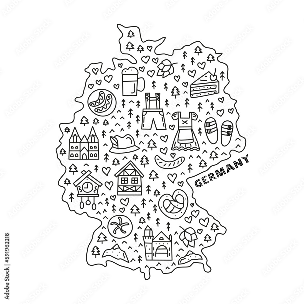 Doodle Germany map.