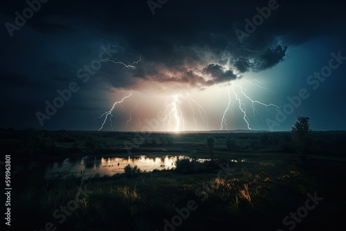 lightning over the river Generative AI, Generativ, KI, 
