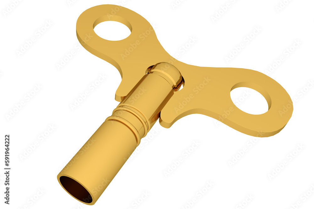 Digitally generated shiny gold key Digitally generated shiny gold key