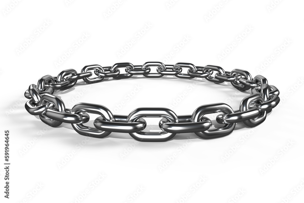 Fototapeta premium 3d image of round shiny silver chain