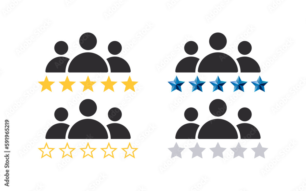 Five stars customer product rating. Rating stars badges. Feedback icons. Vector scalable graphics Five stars customer product rating. Rating stars badges. Feedback icons. Vector scalable graphics