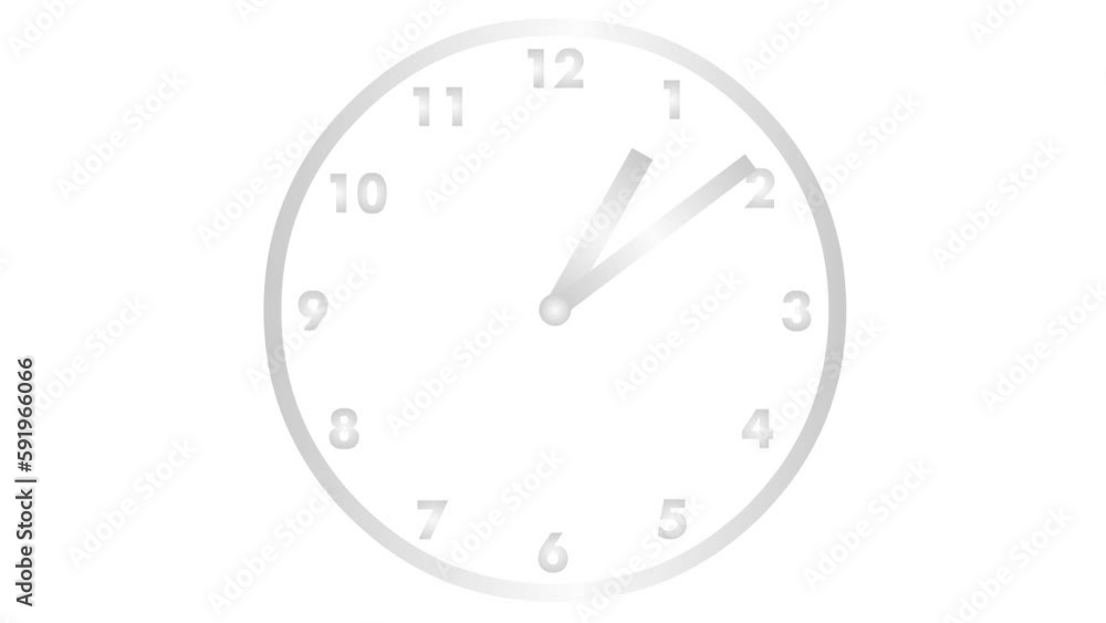 Animated clock. silver watch. Hands of the clock turn quickly. Concept of time, deadline. Looped video. Vector illustration isolated on white background. Animated clock. silver watch. Hands of the clock turn quickly. Concept of time, deadline. Looped video. Vector illustration isolated on white background.