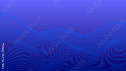 Blue background. Flowing blue waves. Abstract digital wave. Flow. Line Vector illustration for tech futuristic innovation concept modern Gradient Background Graphic design Space. Smooth stylish. Curve