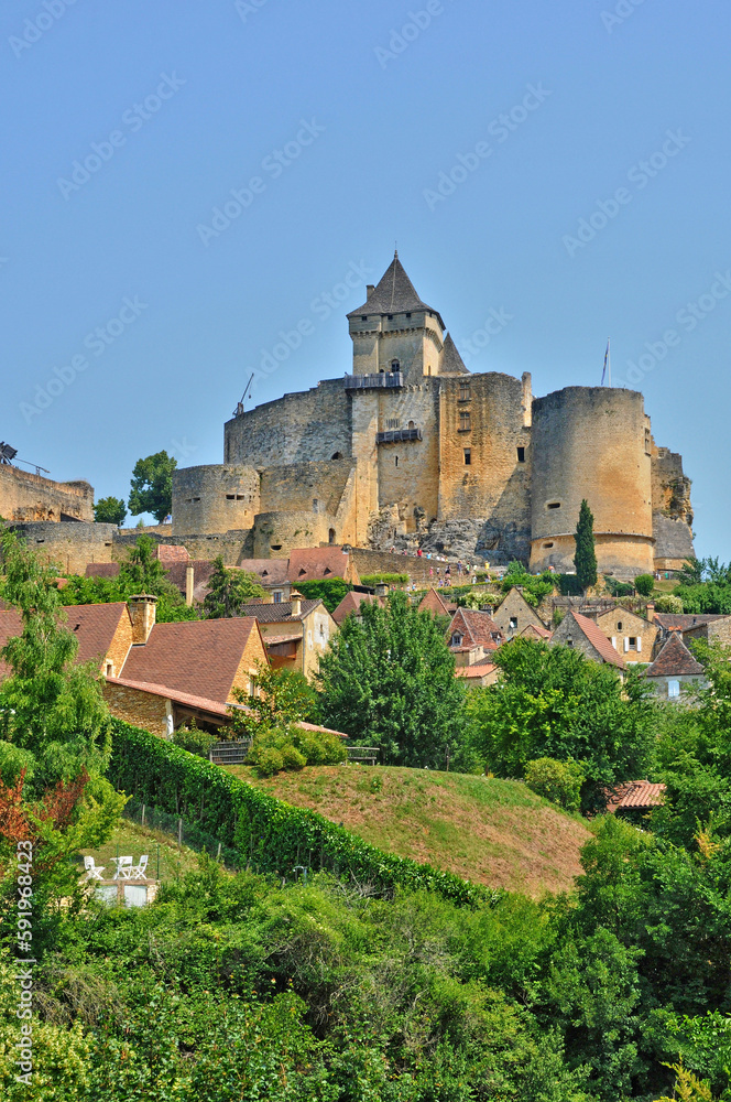 picturesque castle of Castelnaud in Dordogne