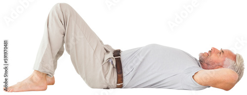 Tableau sur toile Man relaxing while lying on floor