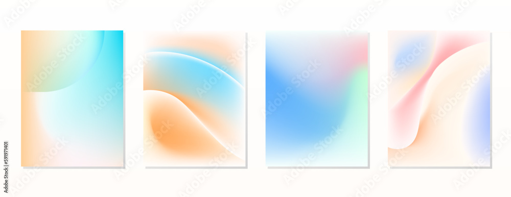SET SOFT GRADIENT MESH FLUID BLURRED BACKGORUND DESIGN WITH COPY SPACE AREA VECTOR TEMPLATE GOOD FOR POSTER, WALLPAPER, COVER, FRAME, FLYER, SOCIAL MEDIA 