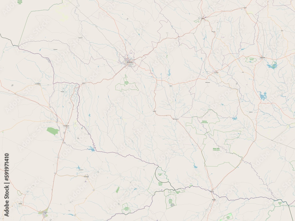 Fototapeta premium Matabeleland South, Zimbabwe. OSM. No legend