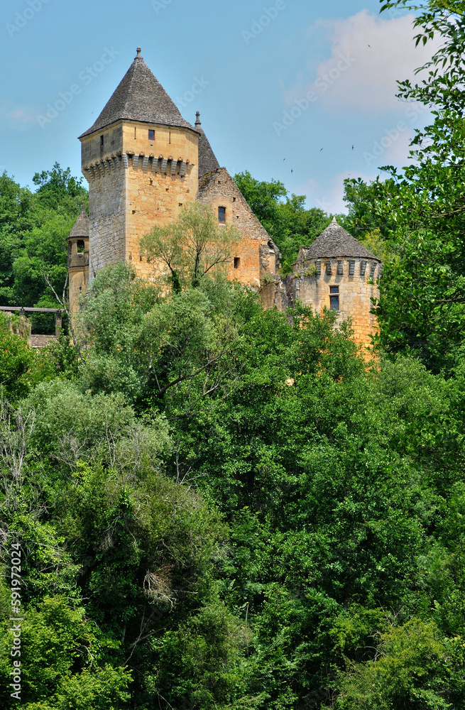 France, picturesque castle of Laussel in Dordogne