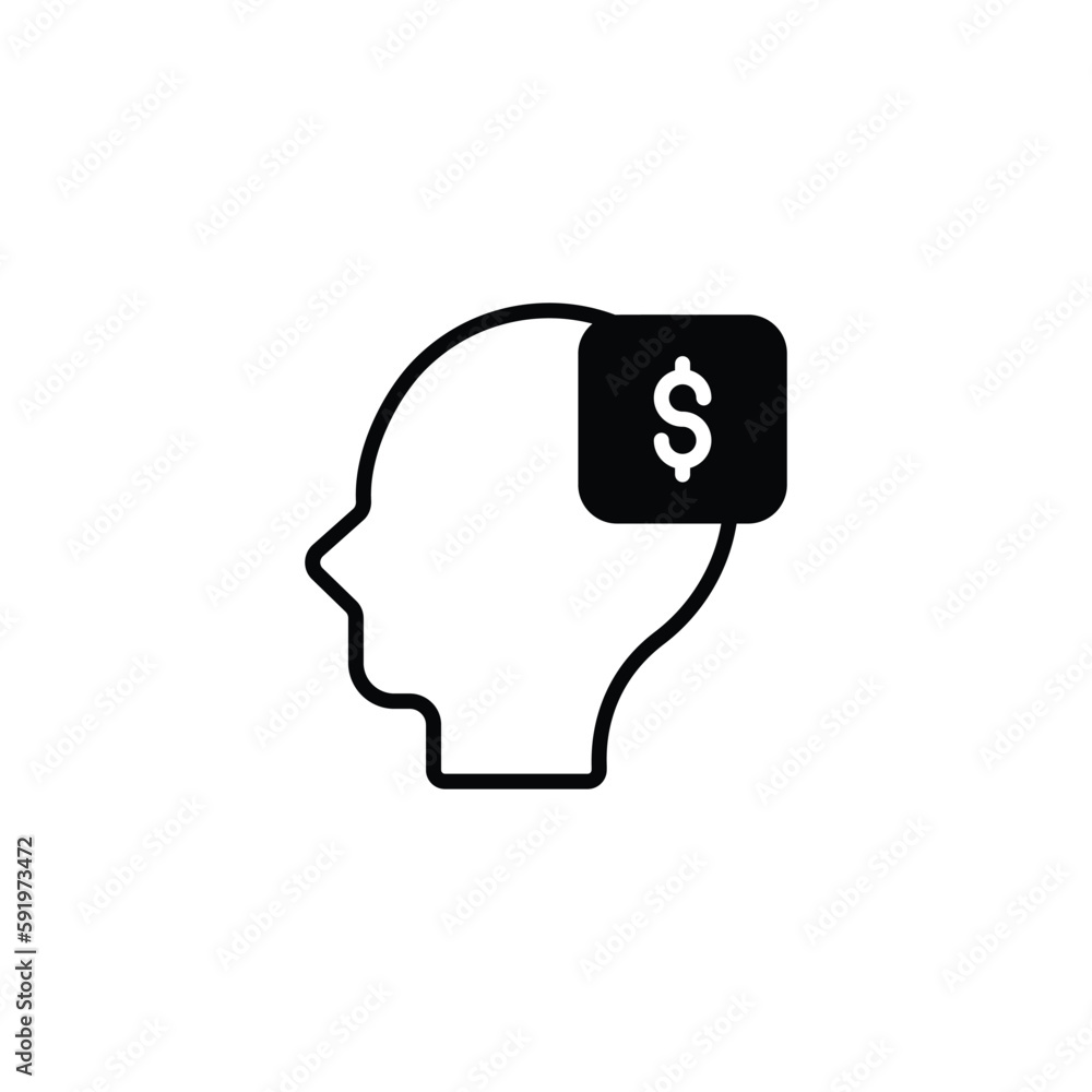 Thinking icon design with white background stock illustration Thinking icon design with white background stock illustration