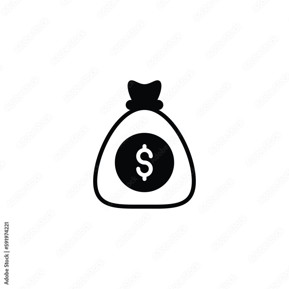 Money Bag icon design with white background stock illustration Money Bag icon design with white background stock illustration