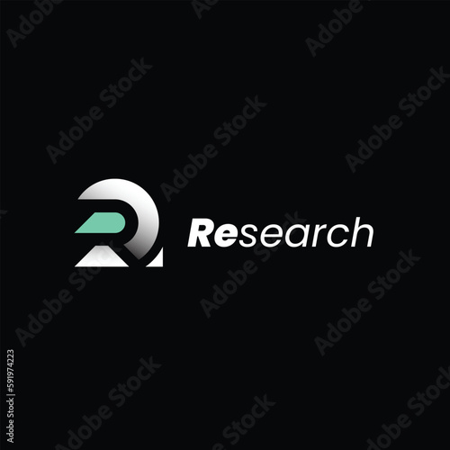 Elegan Research logo vector with letter R Concept, for your bussines technology, analytics