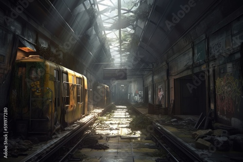 Old Metro Station Game Art Wallpaper Background