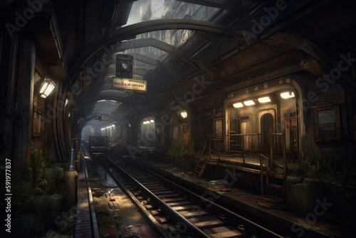 Old Metro Station Game Art Wallpaper Background