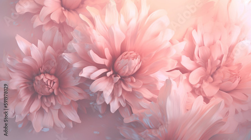 Beautiful abstract floral background with pink flowers. Generative Ai © rorozoa