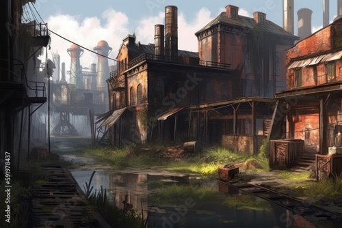Old Factory Game Art Wallpaper Background © Damian Sobczyk