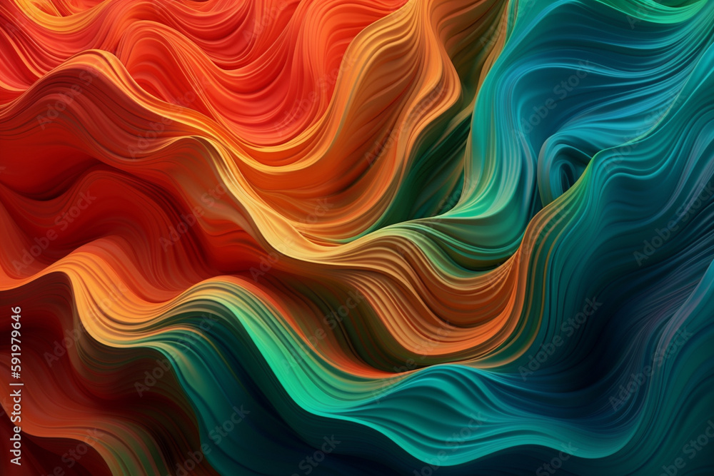 Obraz premium Abstract colorful wavy background, Ai generative