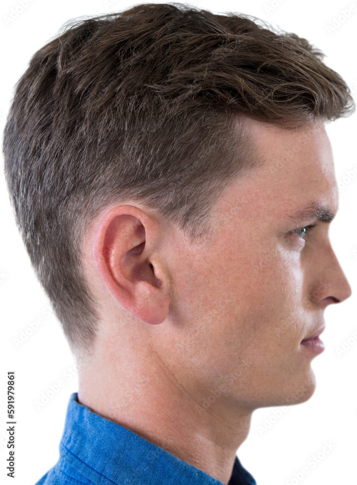 Close up profile view of young man Close up profile view of young man