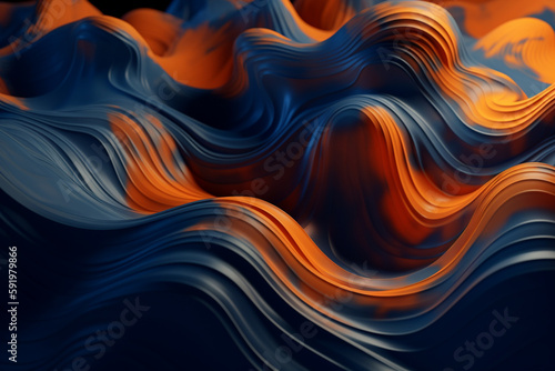 Abstract colorful wave background, ai generative