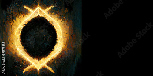 Rune, concept one RUNE to rule them all, esoteric and fantasy humor, mystic meets myth and fantasy. Generative AI