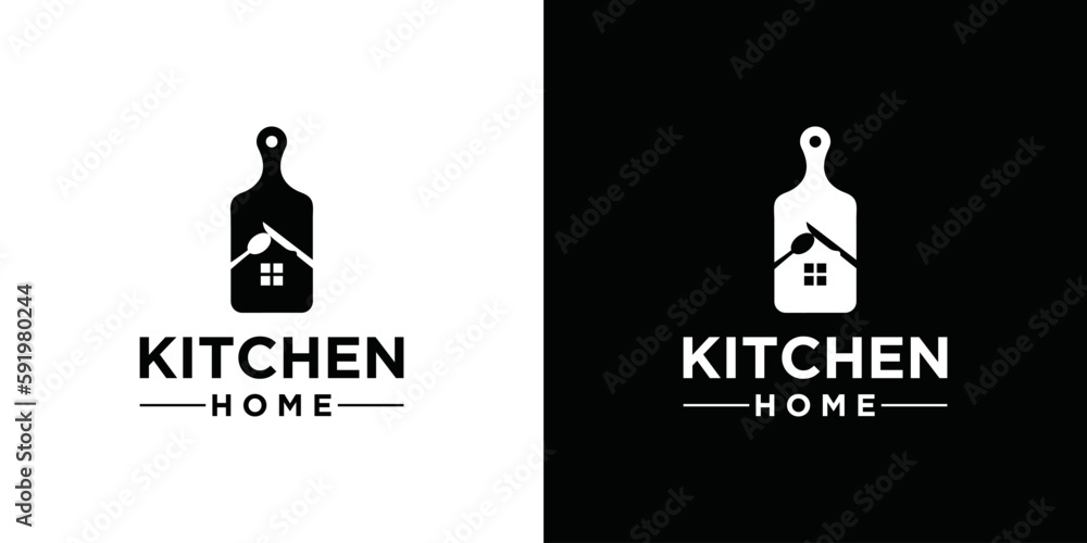 cutting board with home kitchen logo, spoon knife kitchen tool cooking tool, symbol icon vector illustration graphic design cutting board with home kitchen logo, spoon knife kitchen tool cooking tool, symbol icon vector illustration graphic design
