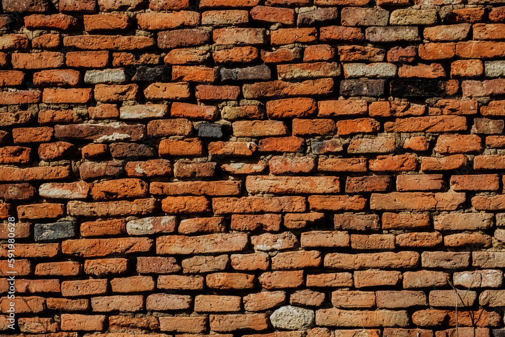 Fototapeta premium brown and red old brick wall