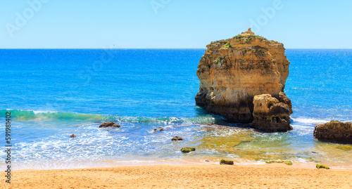 Algarve beach in Portugal- atlantic ocean- praia sao Rafael photo