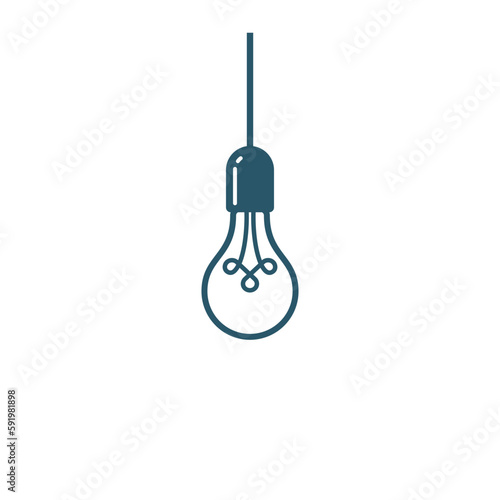 Hanging Light Bulb Lamp Icon Vector Template