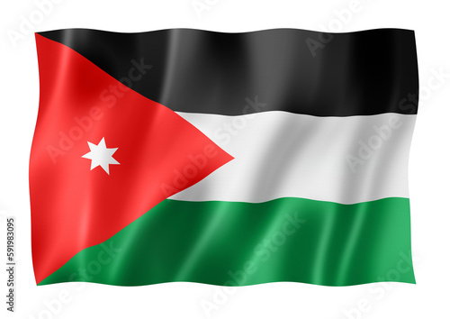 Jordanian flag isolated on white