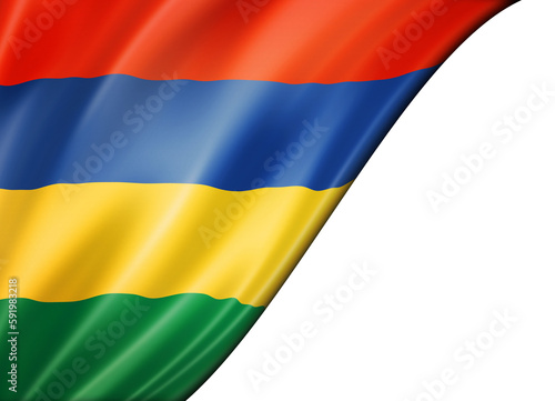 Mauritius flag isolated on white banner