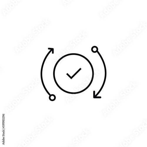 linear auto update or easy transaction icon. concept of data migrate or reverse or subscribe. simple trend modern efficient file exchange logotype graphic design element isolated on white background