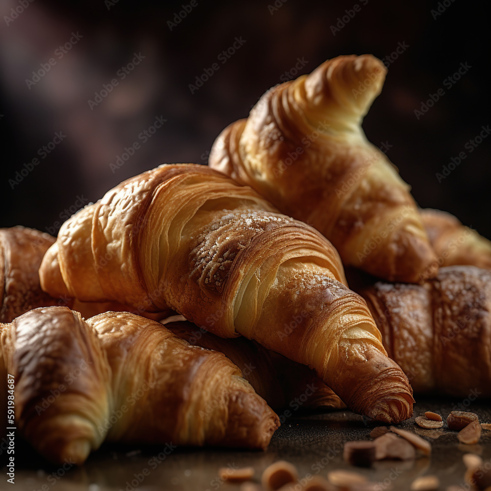freshly baked croissants. generative ai freshly baked croissants. generative ai