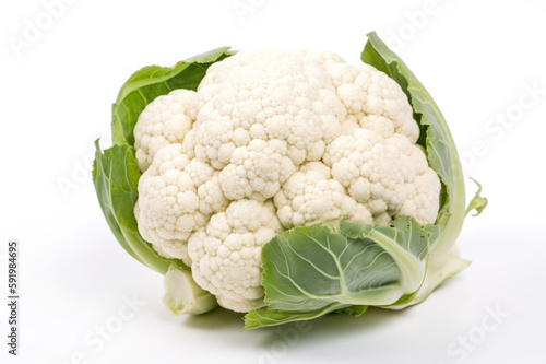 Cauliflower, white background, isolated, generative ai, Fresh tasty vegetables, Fresh ingredients, cooking ingredients