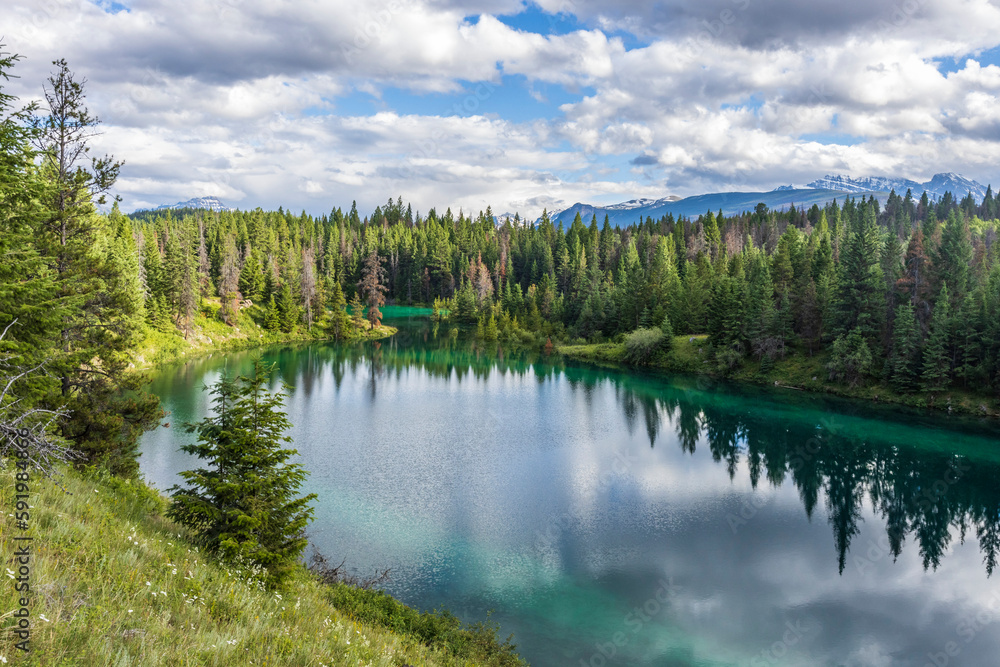 Third Lake of the Valley of the Five Lakes in Jasper National Park; Alberta, Canada Third Lake of the Valley of the Five Lakes in Jasper National Park; Alberta, Canada