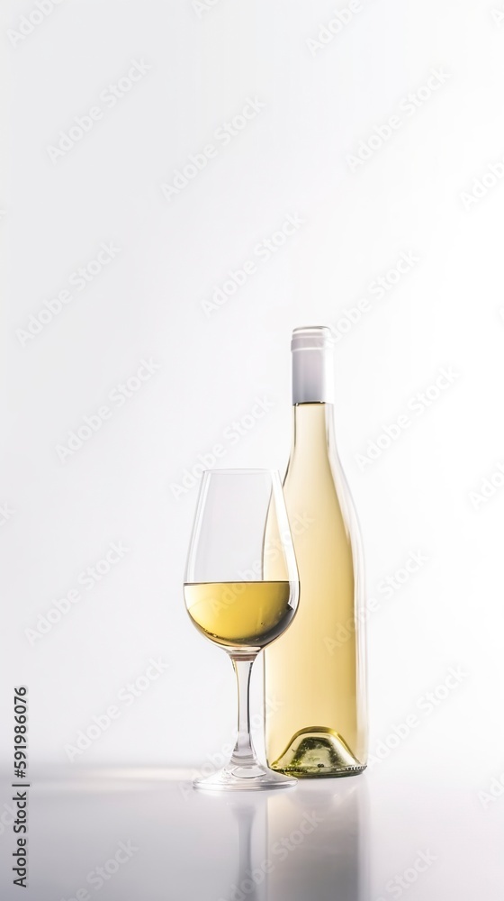 White Wine, Generative AI, Illustration White Wine, Generative AI, Illustration