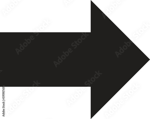 bold arrow icon vector isolated on white background