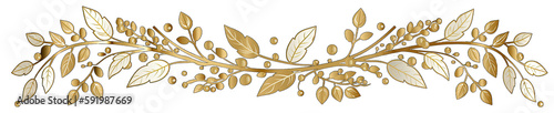 Vintage Baroque Victorian frame border golden floral ornament leaf scroll engraved golden flower pattern decorative design tattoo golden Japanese filigree calligraphic vector heraldic swirl