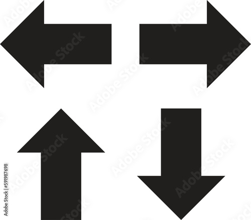 bold arrow sign collection vector . set of black arrows icons