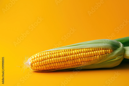 Sweetcorn, burnt orange background, corn, generative ai, Fresh tasty vegetables, Fresh ingredients, cooking ingredients