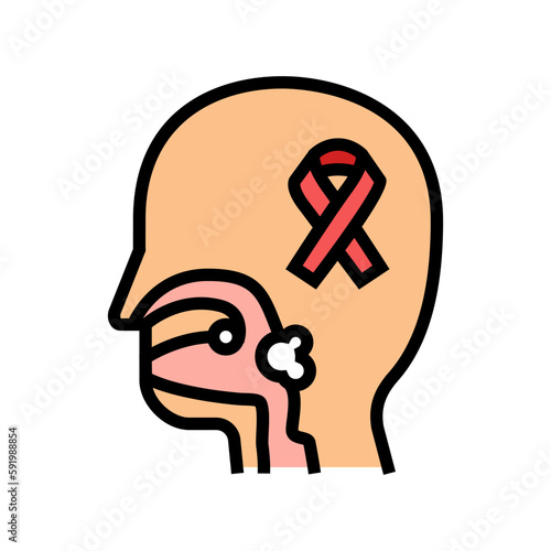 oral cancer color icon vector illustration