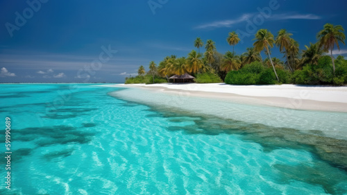 Tropical beach in the Maldives created with Generative AI technology © Robert Herhold