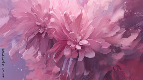 Beautiful abstract floral background with pink flowers. Generative Ai