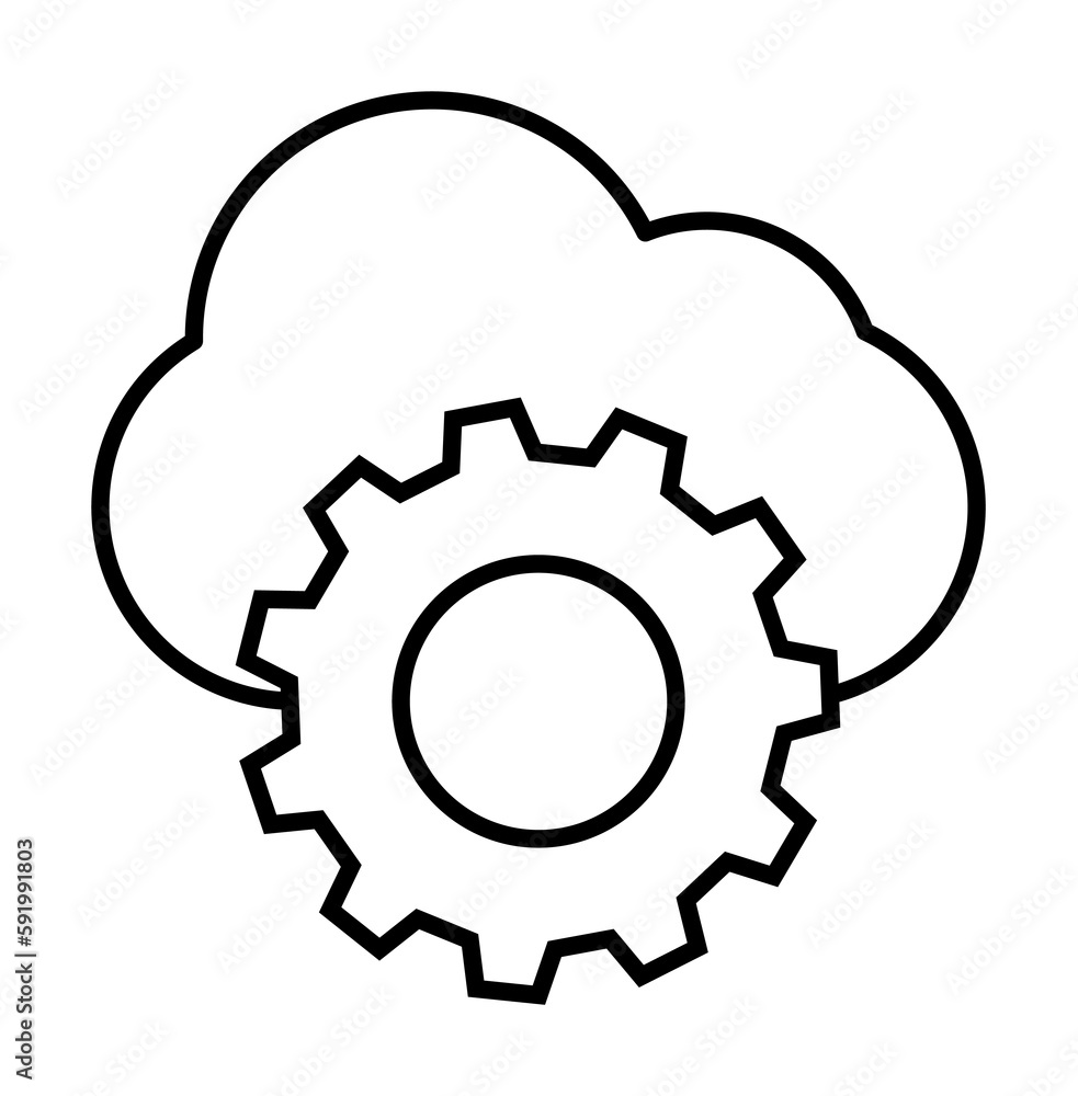 cloud based configuration store icon illustration on transparent background cloud based configuration store icon illustration on transparent background