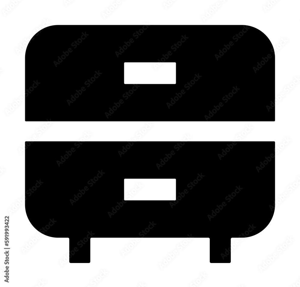 Fototapeta premium nightstand glyph icon illustration on transparent background