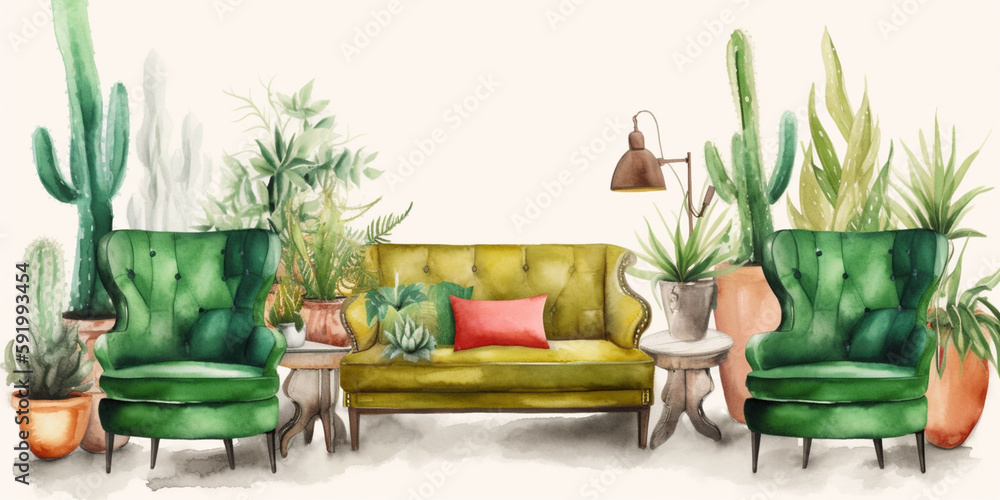 custom made wallpaper toronto digitalBright and cozy drawing interior. Living room design created with generative ai tools