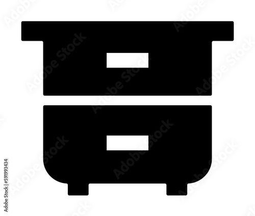 nightstand glyph icon illustration on transparent background