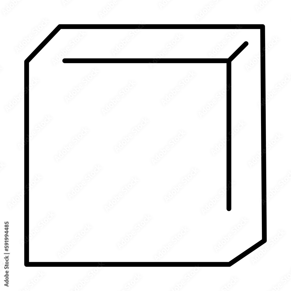 cube geometry icon illustration on transparent background cube geometry icon illustration on transparent background