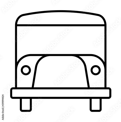 school bus icon illustration on transparent background