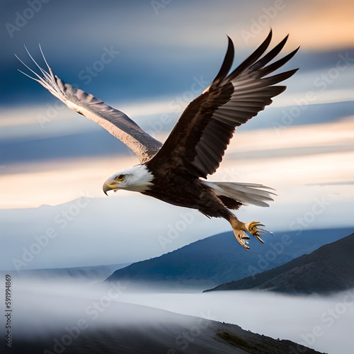 Fliegender Adler iam Himmel  Generative KI