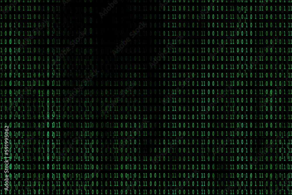Abstract futuristic cyberspace with binary code, matrix background with digits Abstract futuristic cyberspace with binary code, matrix background with digits